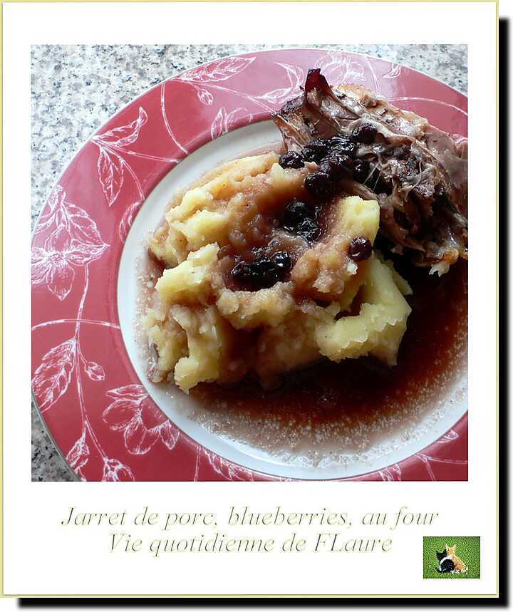 recette Jarret de porc, blueberries, au four