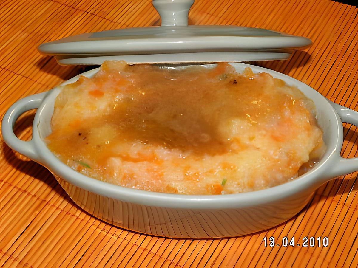 recette Purée de pomme de terre et carotte en mini-cocotte