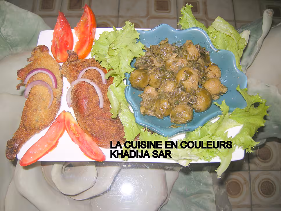 recette Cuisses de poulet panées/choux de BRUXELLES sautés