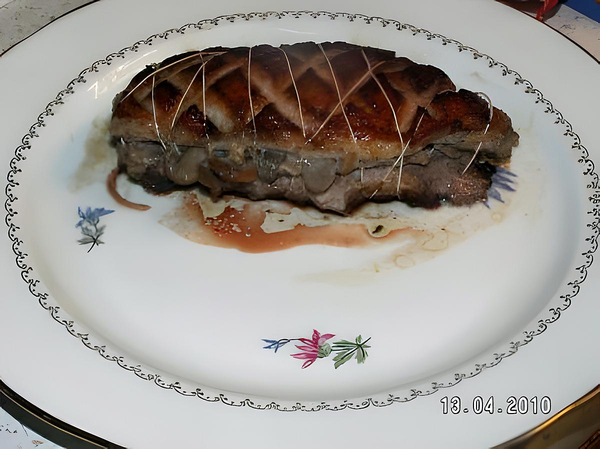 recette Filet de magret de canard farci aux champignons