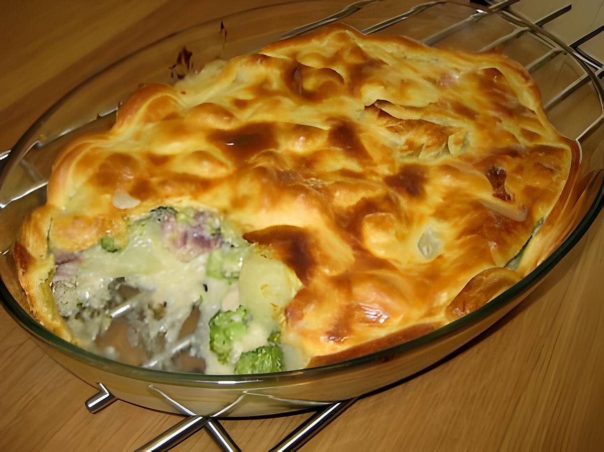 recette Tourte à la pommes de terre et au brocoli