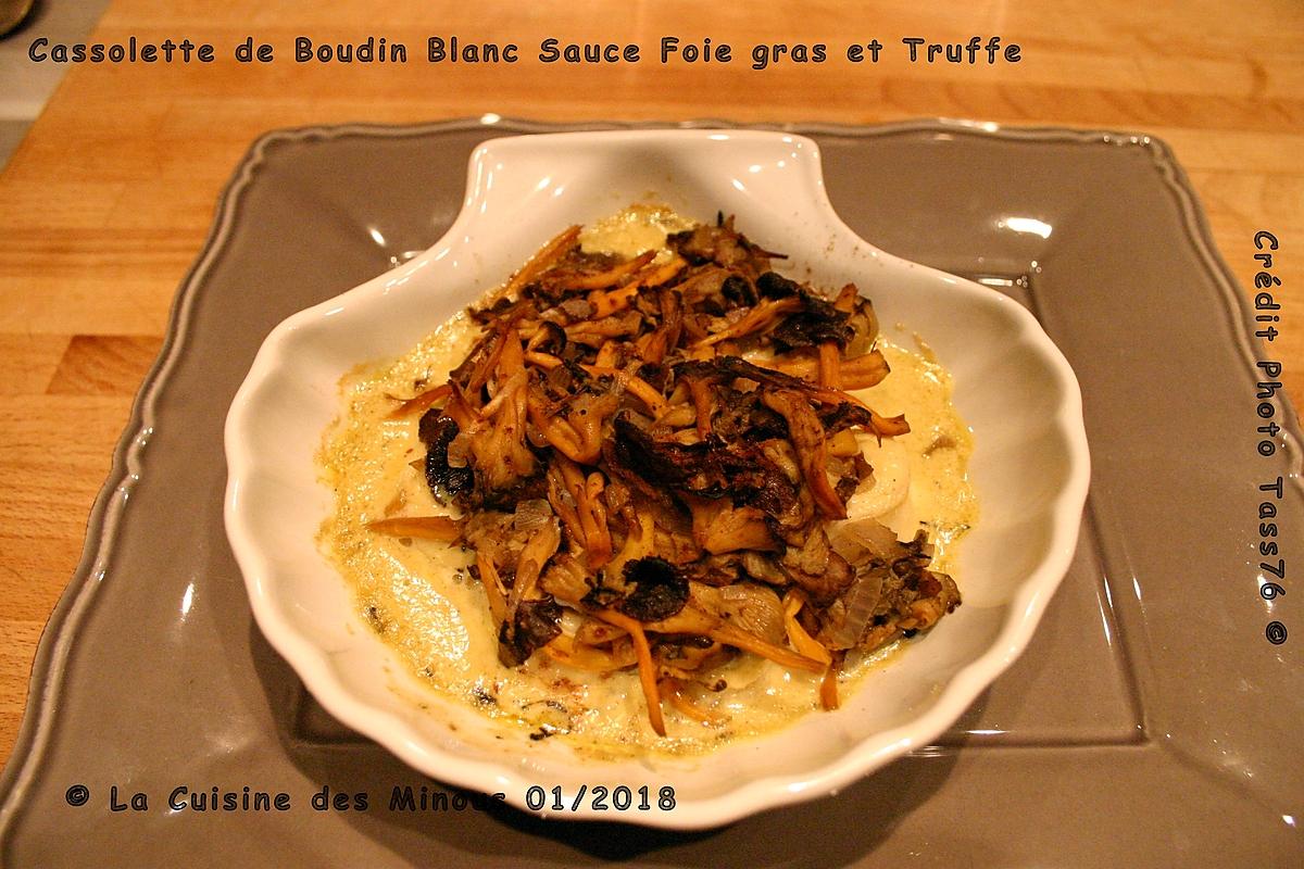 recette Cassolette de Boudin Blanc Sauce foie gras et Truffe