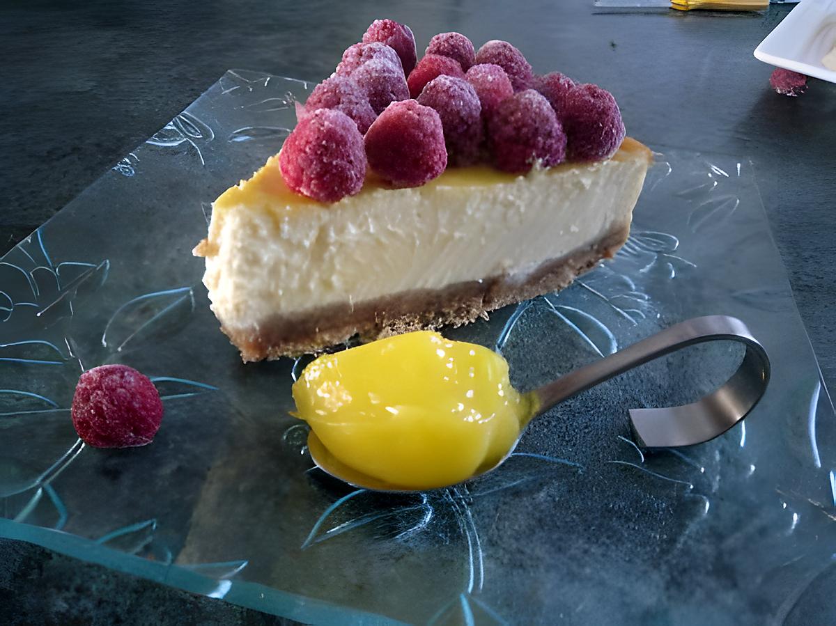 recette Cheesecake framboises-lemon curd (rapide)