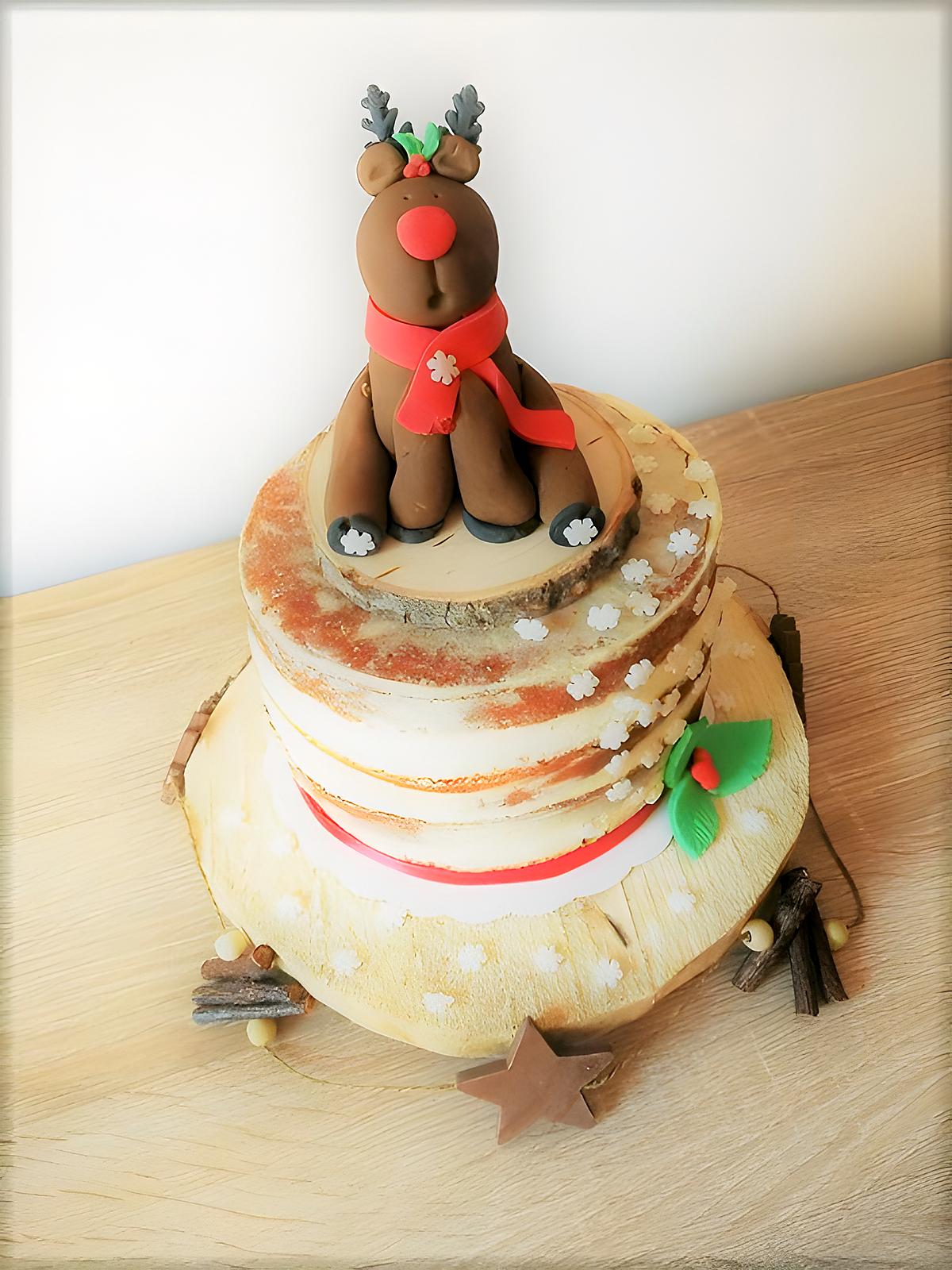 recette Gâteau "Naked-Cake"Rennes Rudolphe pour le spéctacle gouter de noel à l'ecole de mon fils!