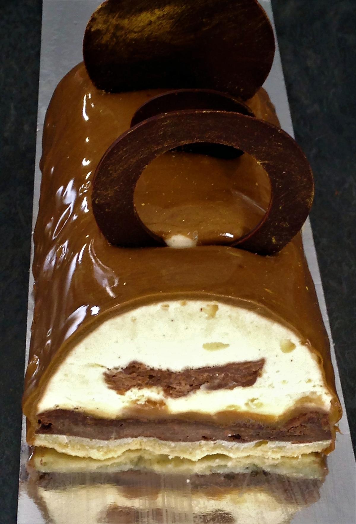 recette Bûche vanille, caramel et chocolat