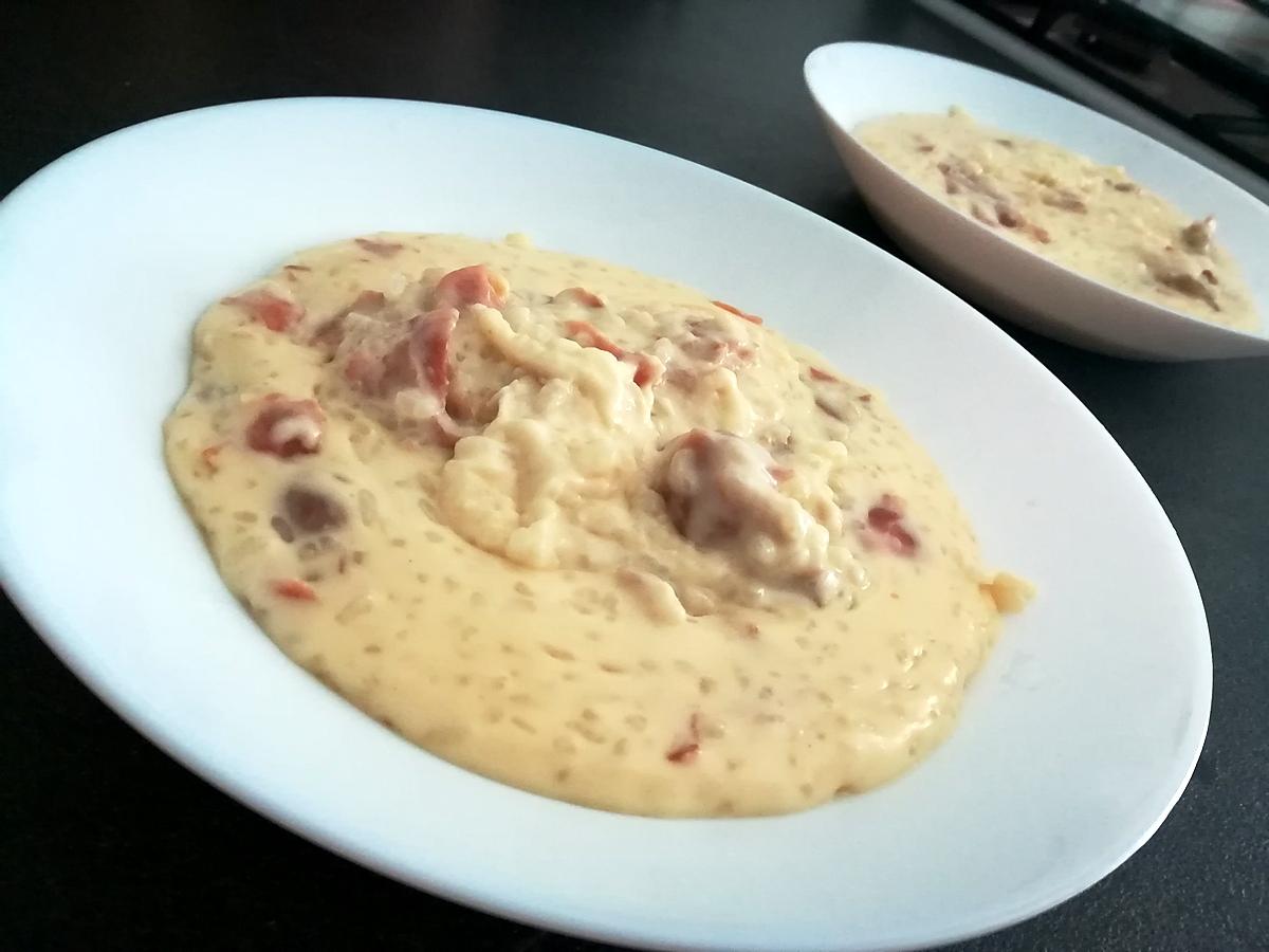 recette Risotto crémeux au chèvre et jambon de parme Thermomix