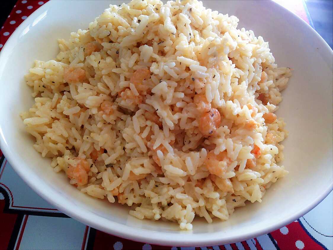 Recette de Risotto aux crevettes roses (restes de riz cuit)