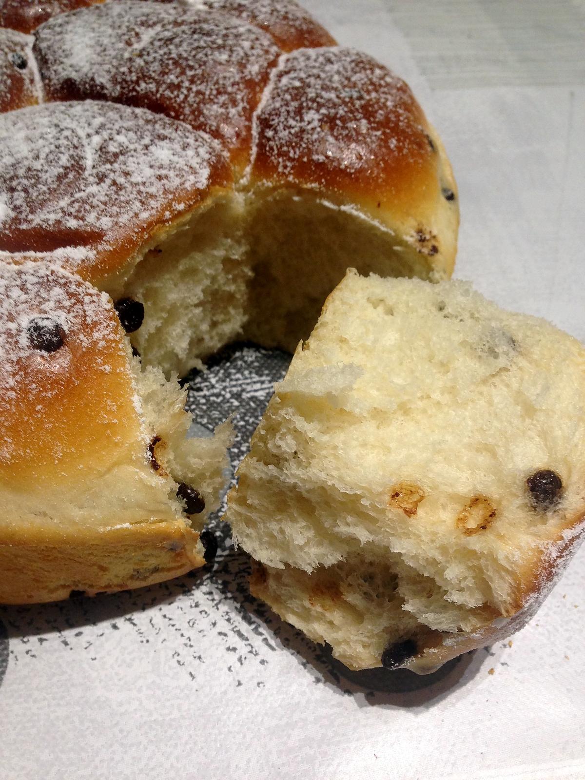 recette Brioche aux pépites de chocolat (sans beurre)