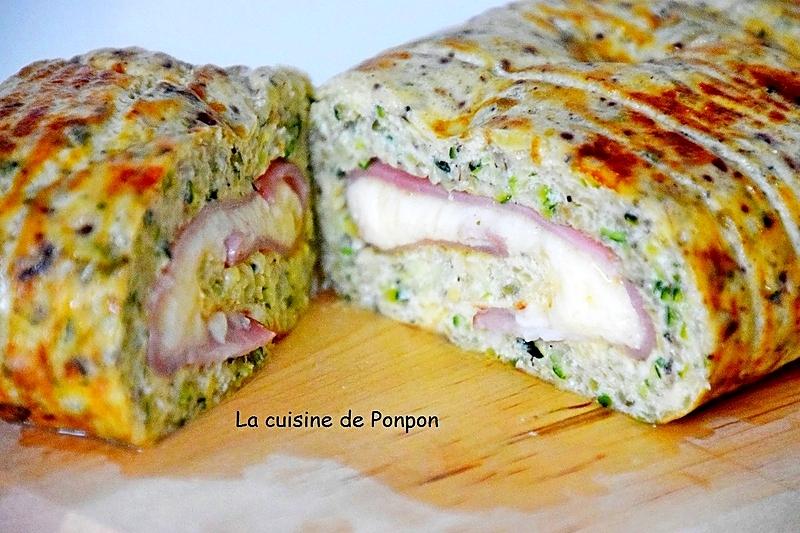 recette Roulé de courgette farci au jambon et fromage