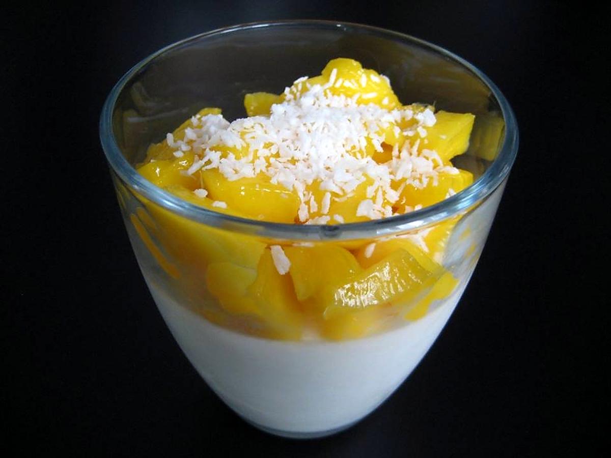 recette Panna cotta coco/mangue