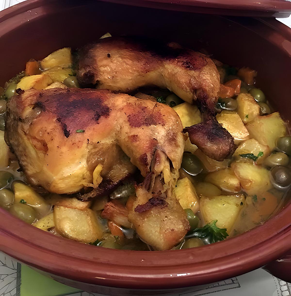 recette POULET AUX OLIVES ET FRITES