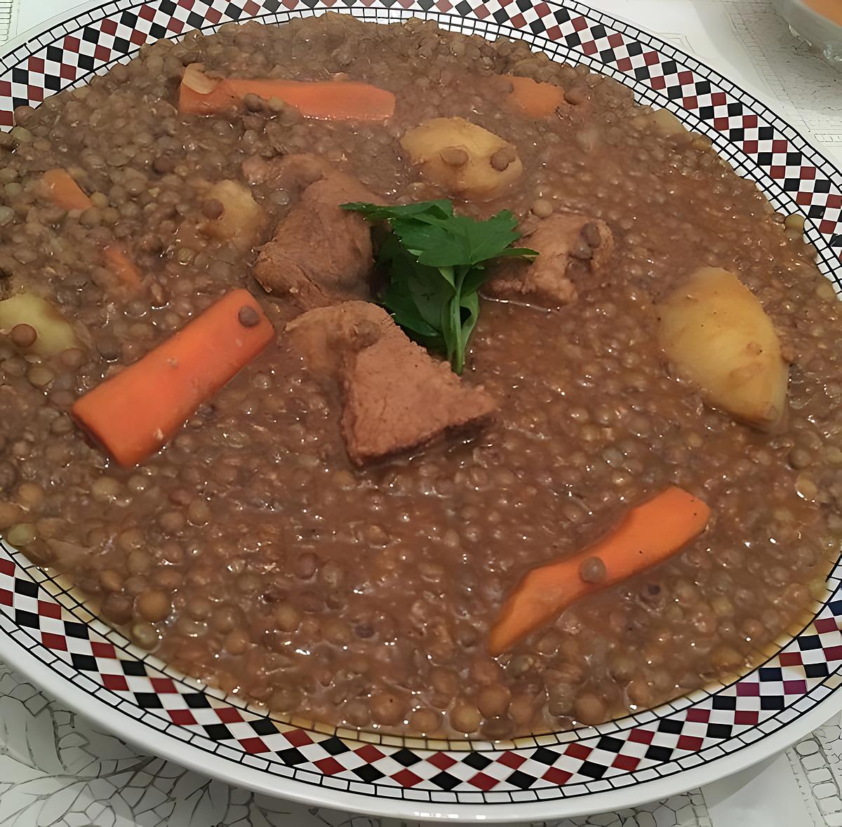 recette TAJINE DE LENTILLE AUX BOEUF