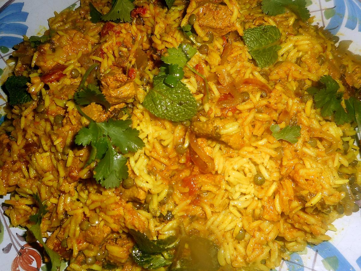 recette Biryani a l agneau et lentilles