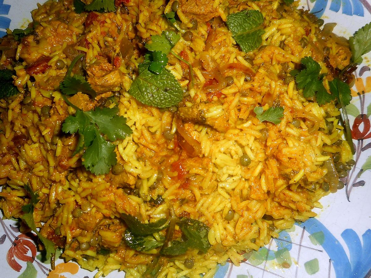 recette Biryani a l agneau et lentilles