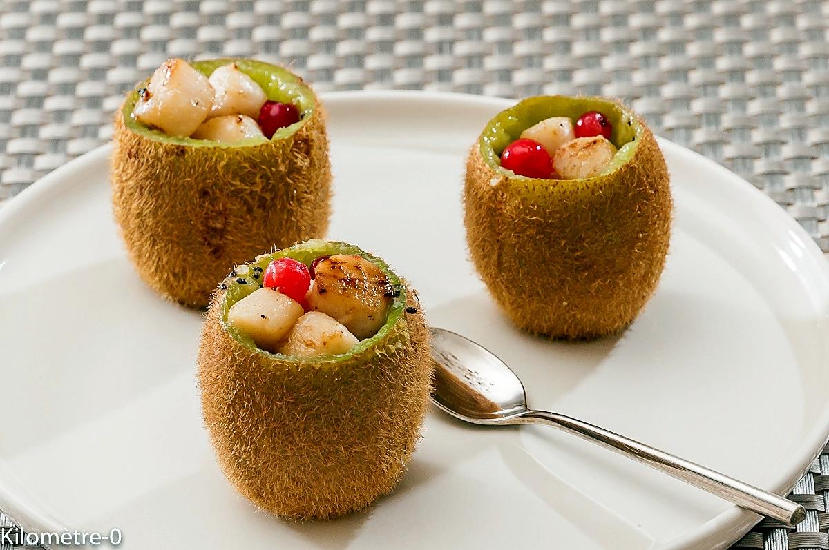 recette Kiwi aux pétoncles et aux groseilles