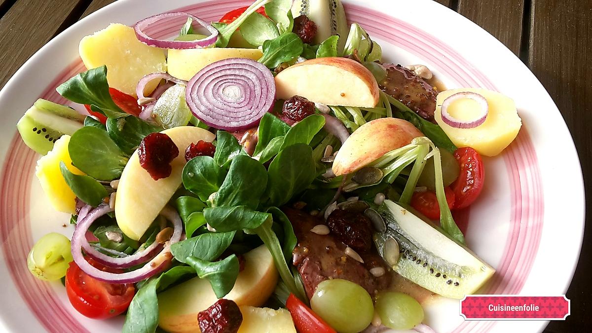 recette Salade de foies de volaille sucré salé