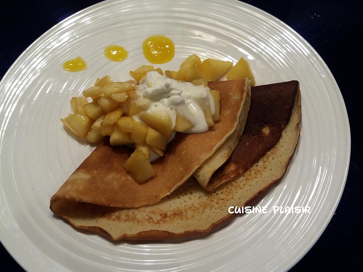 recette Crêpes, pommes caramélisées