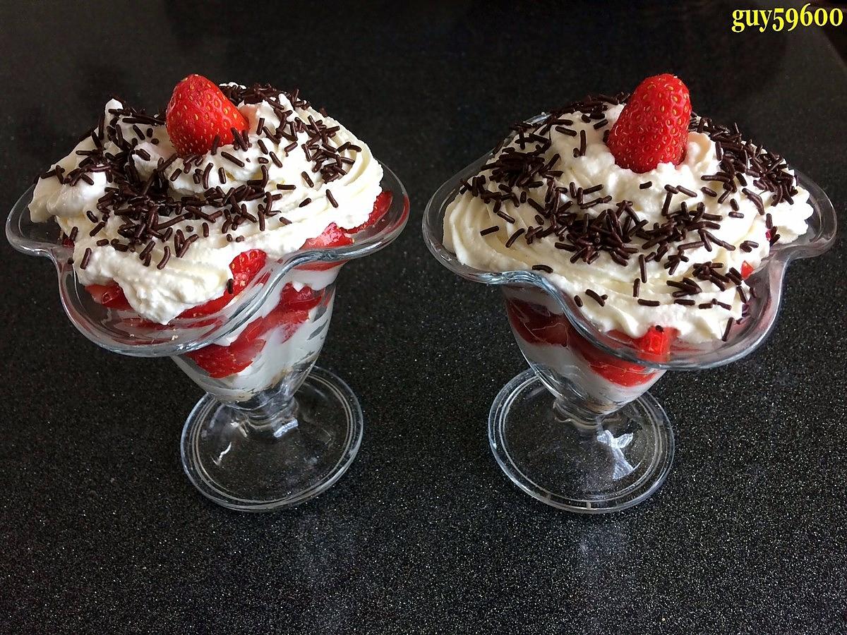 recette coupe fraises mascarpone/chantilly