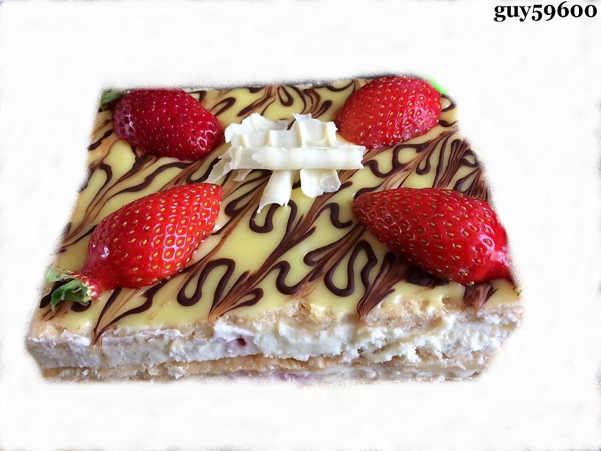 recette mille-feuilles crème chantilly mascarpone et fraises