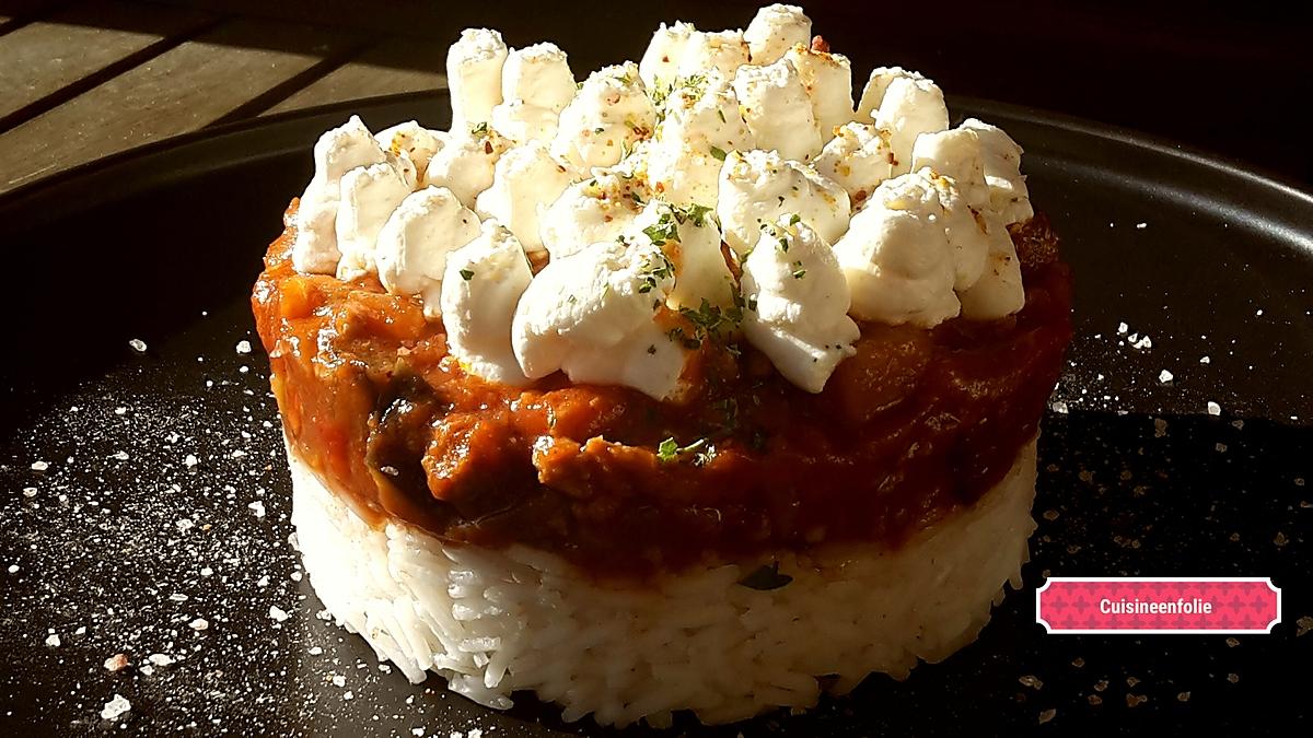 recette Bolognèse façile à l'aubergine ,ricotta , basilic