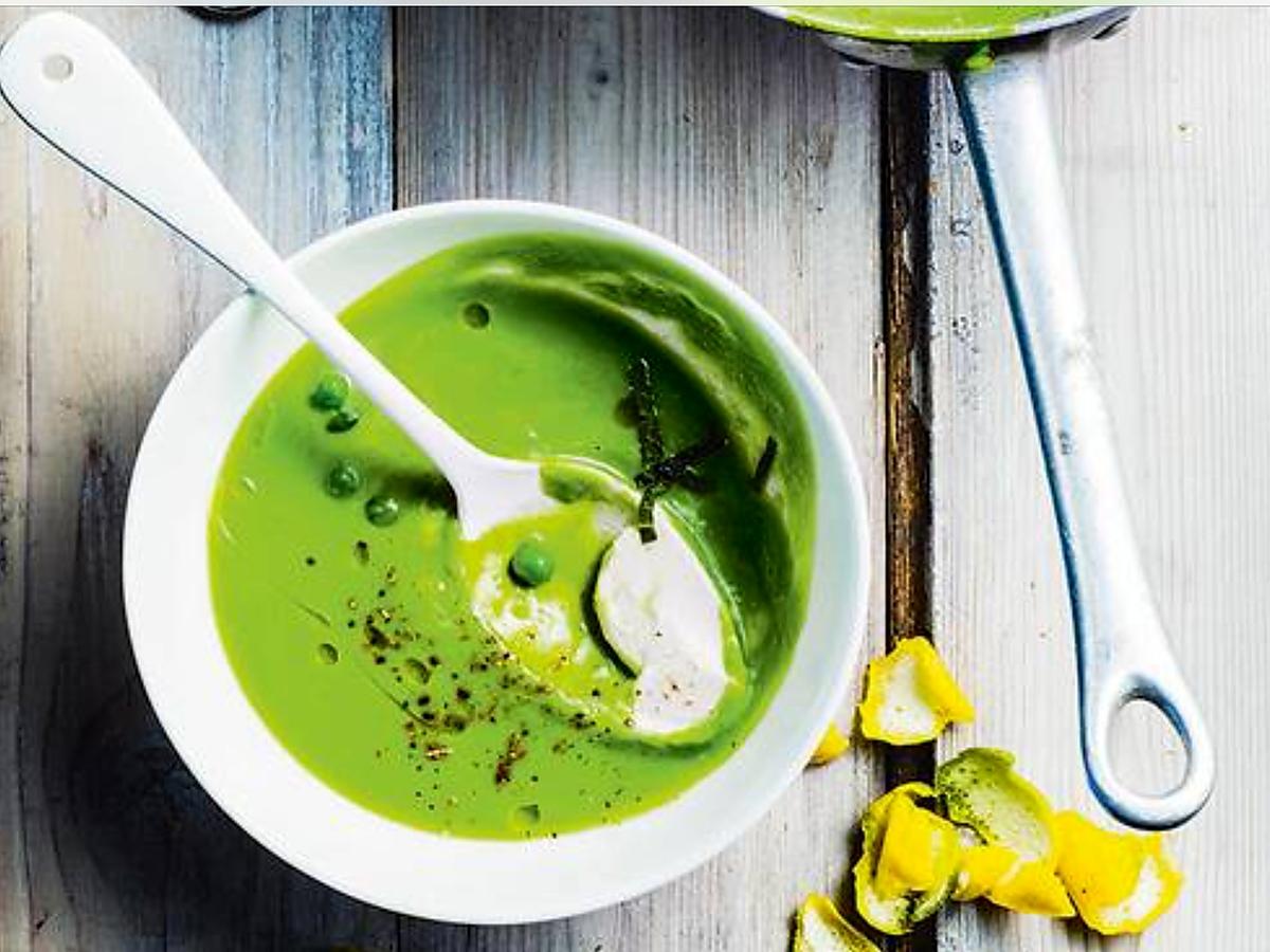 recette Velouté de petits pois au citron