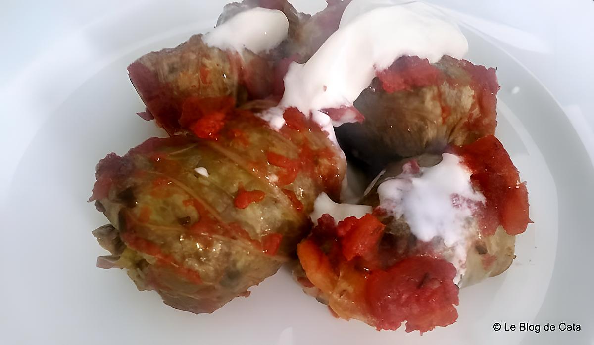 recette Dolmas au chou chinois / Feuilles de chou farcies