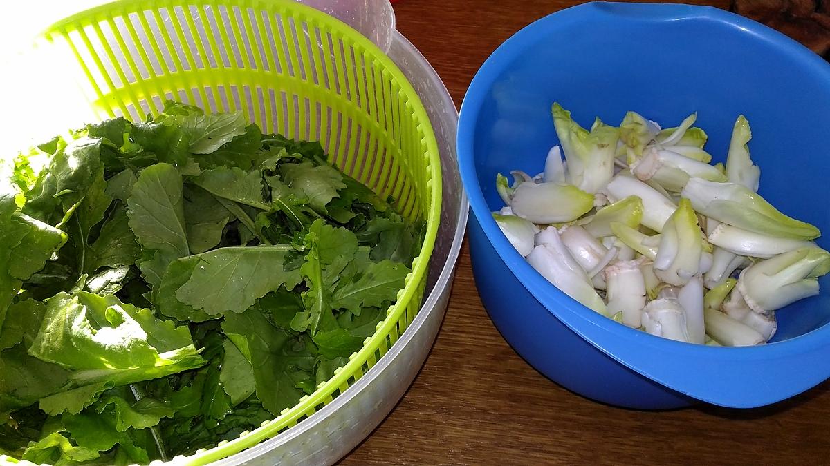 recette SALADE ROQUETTE, ENDIVES ET LEURS AMIS