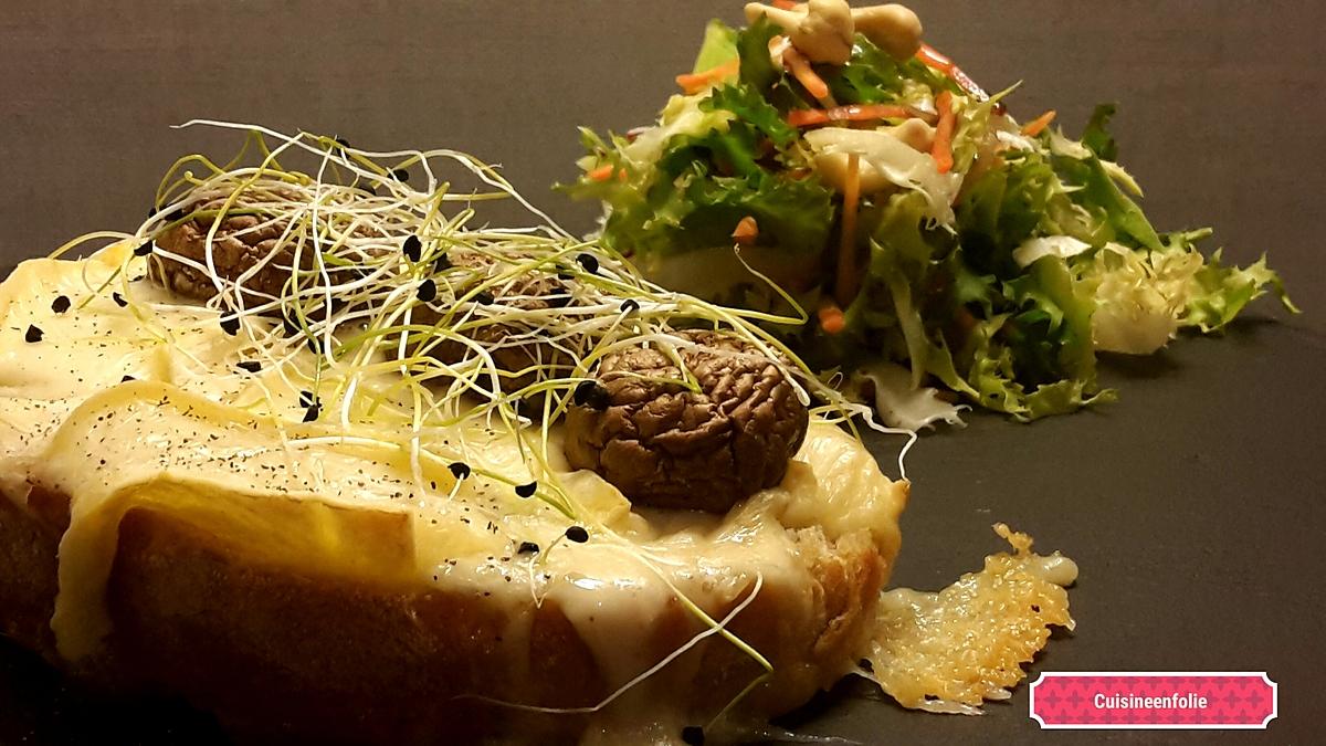 recette Tartine roblochon, champignons, un plat en 10min