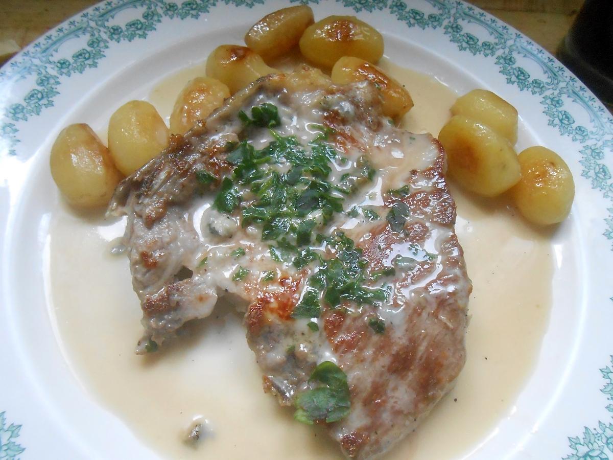 recette COTE DE PORC AU GORGONZOLA