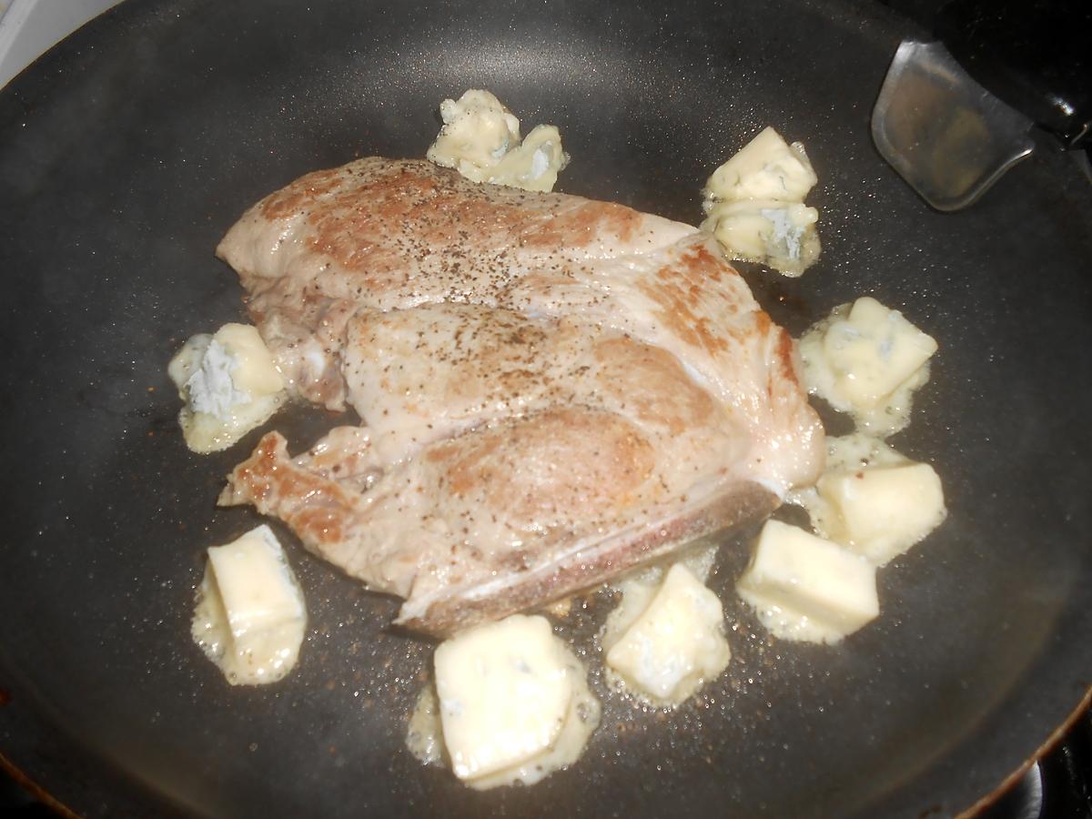 recette COTE DE PORC AU GORGONZOLA