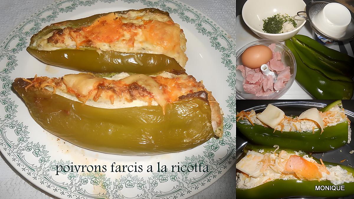 recette POIVRONS FARCIS A LA RICOTTA