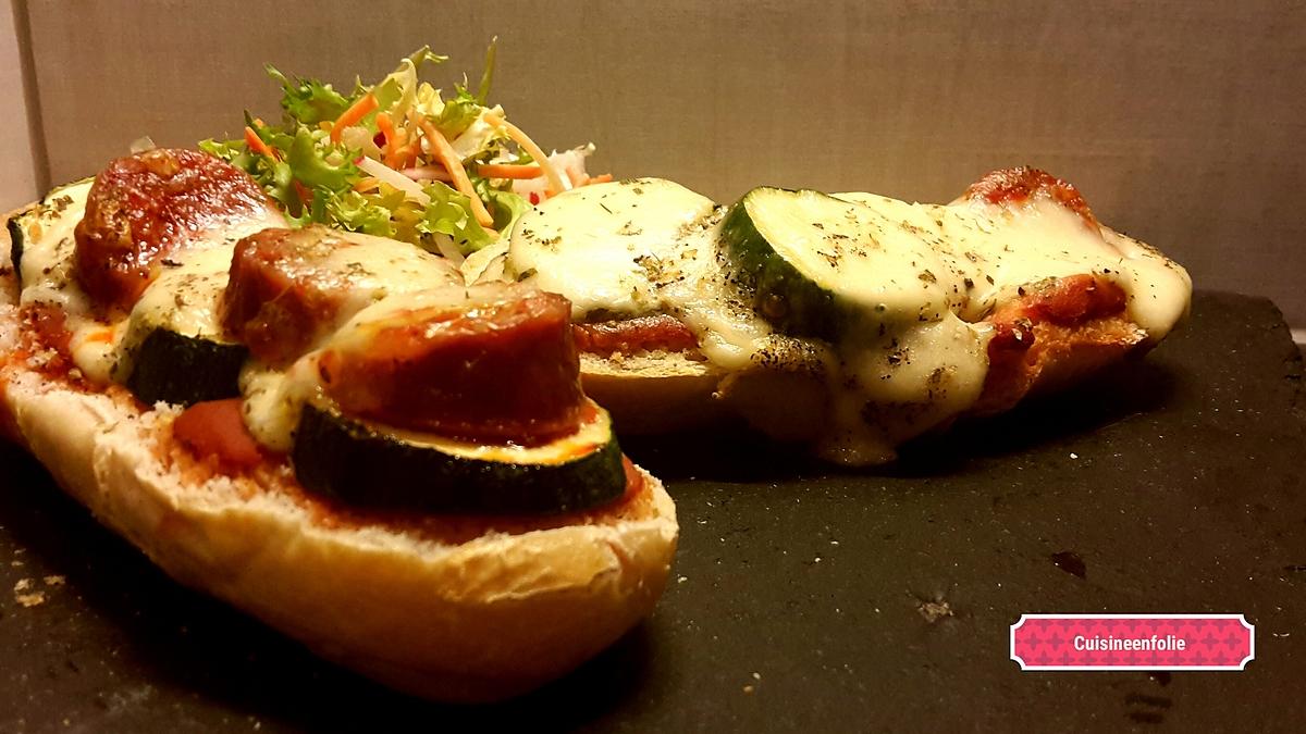 recette Baguette comme une pizza , un plat express