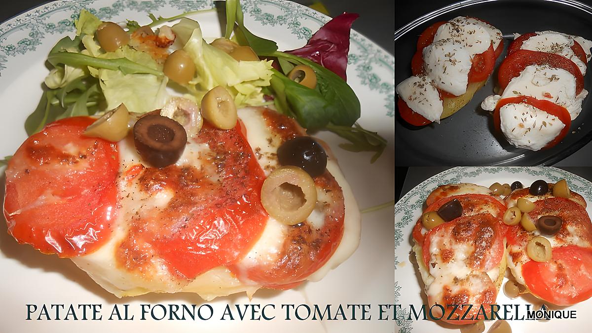 recette POMMES DE TERRE AU FOUR TOMATE MOZZARELLA OLIVES