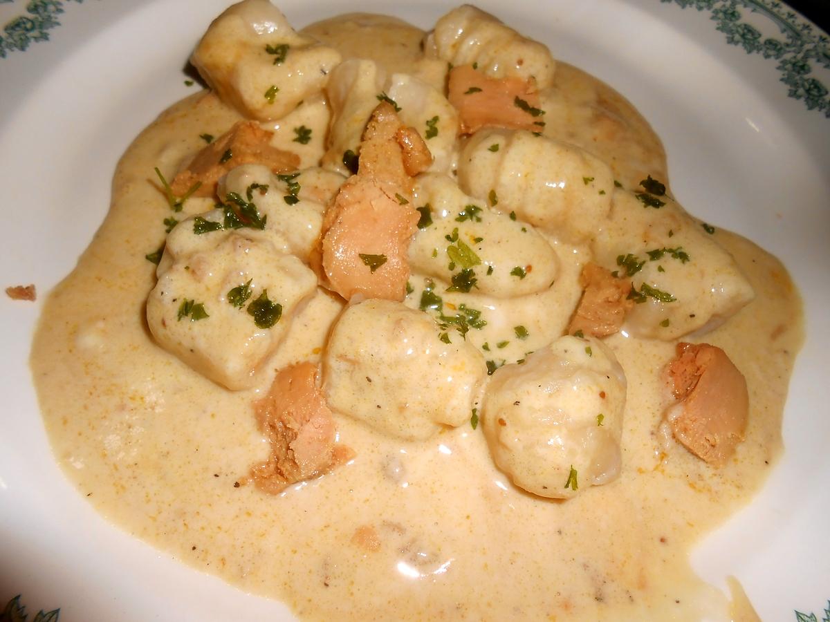 recette GNOCCHI A LA RICOTTA SAUCE AU FOIE GRAS