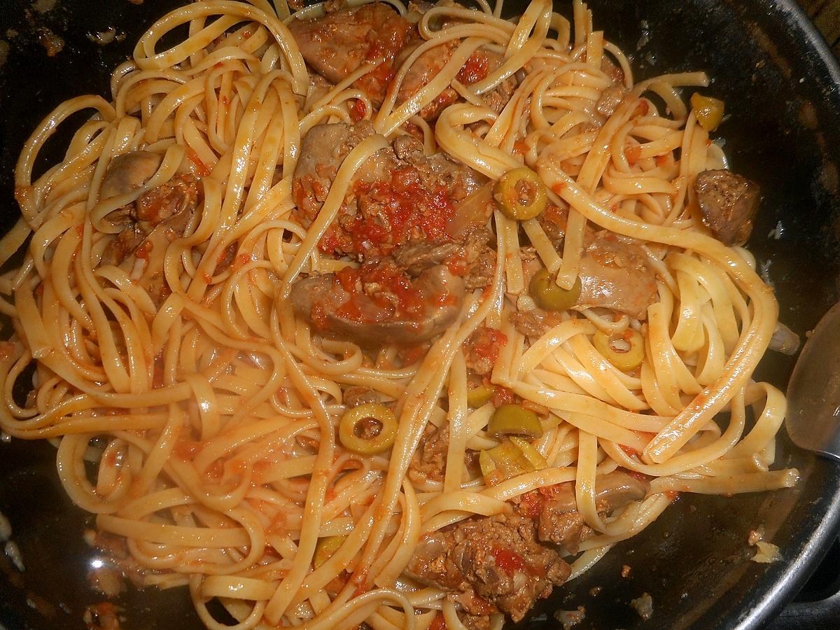 recette Linguines aux foies de volaille