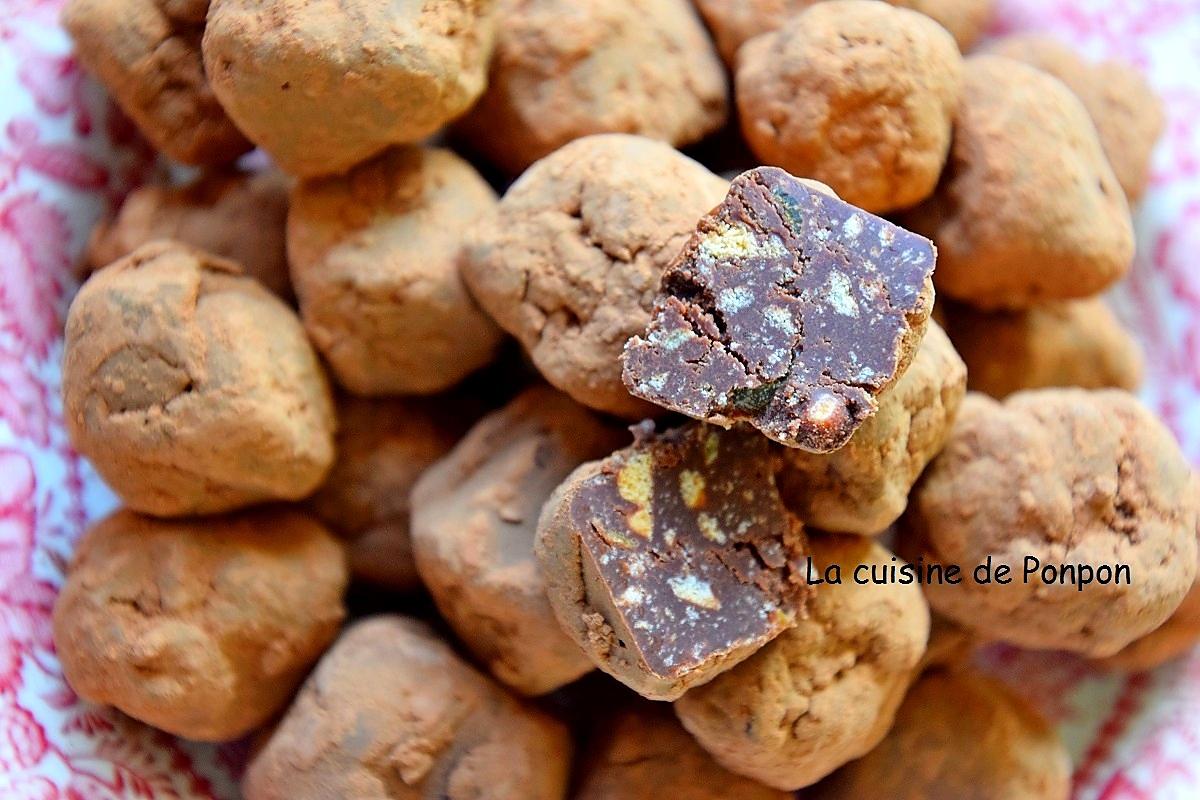 recette Truffe au chocolat et aux pépites d'abricot