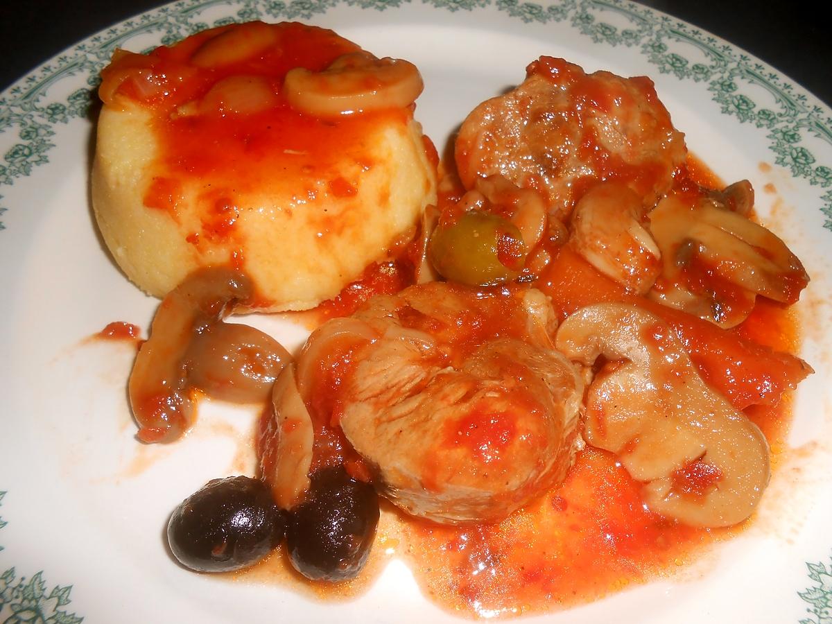 recette SAUTE DE VEAU AUX OLIVES ET POLENTA