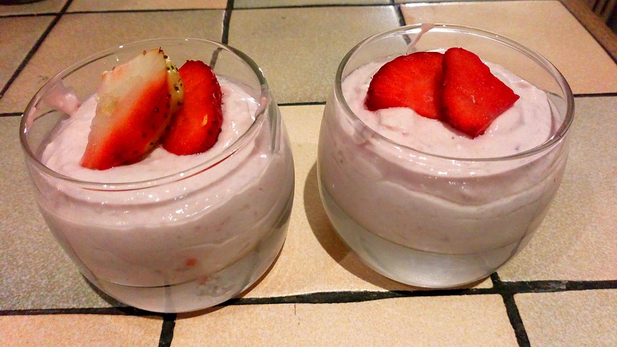 recette Creme dessert a la fraise facon Mont - Blanc