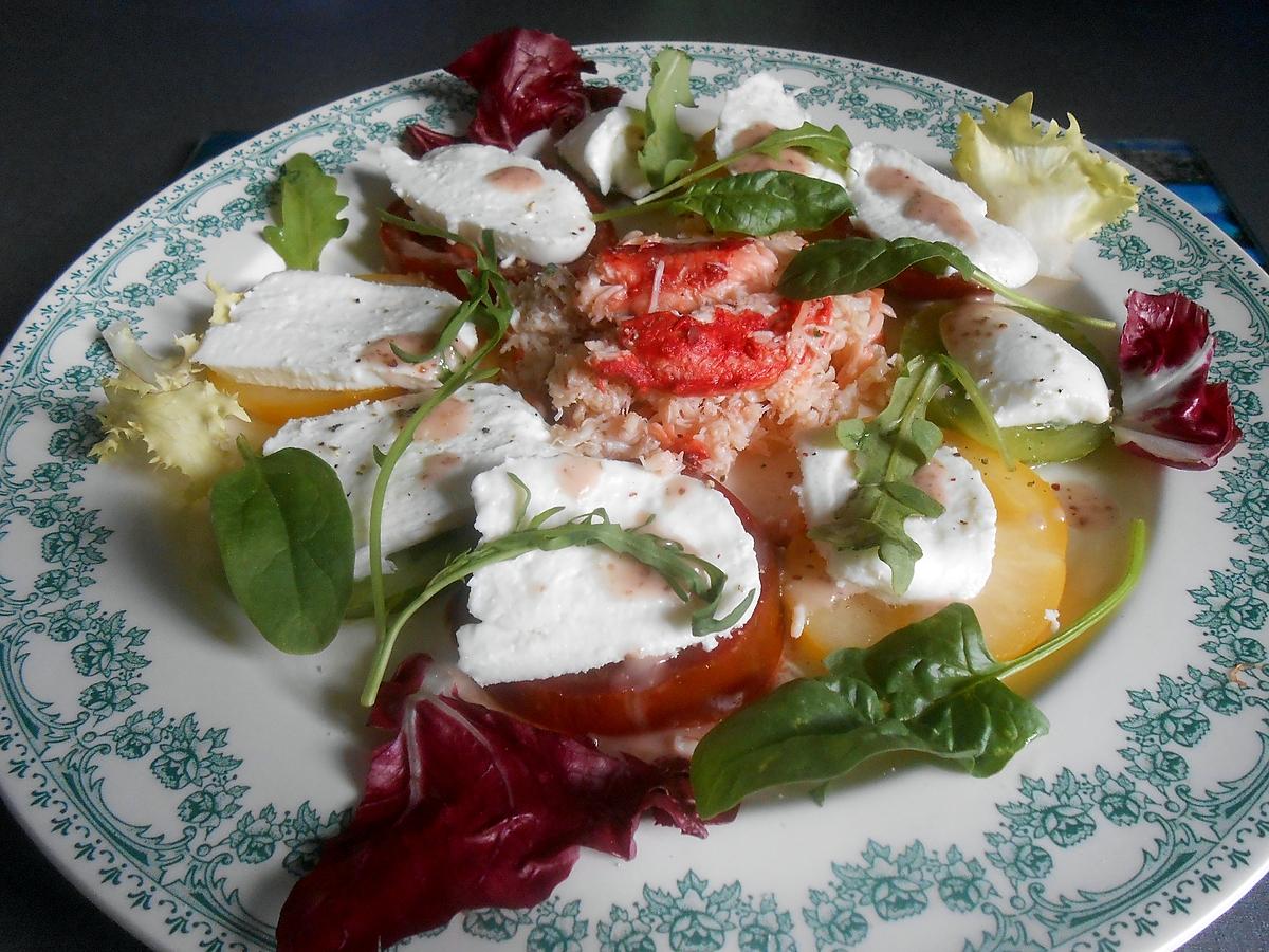 recette SALADE ARLEQUINE AU CRABE