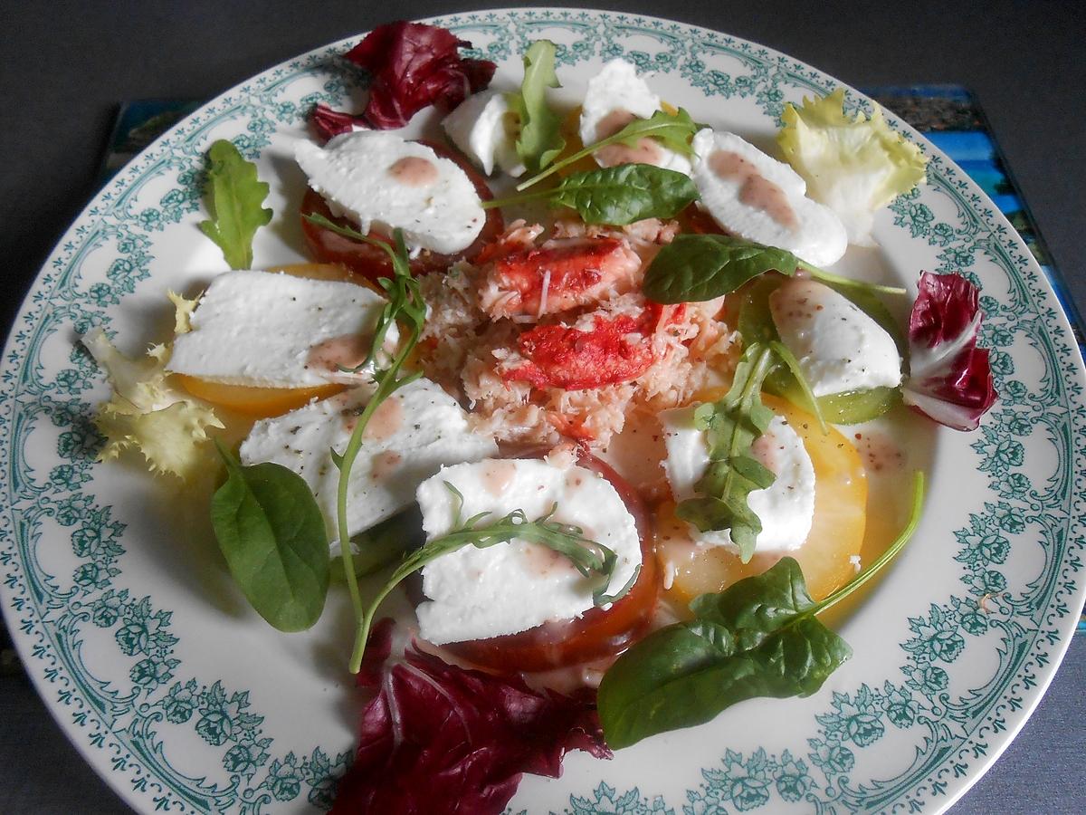 recette SALADE ARLEQUINE AU CRABE