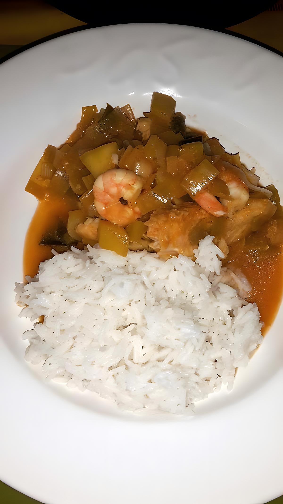 recette Cassolette de poisson au curry et à la mangue