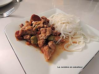 recette Sauté de dinde au chorizo au Cookéo