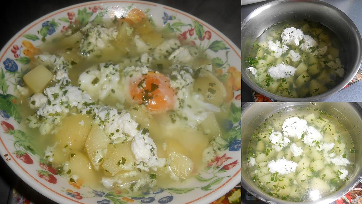 recette SOUPE POMME DE TERRE PERSIL OEUF ET BROCCIU