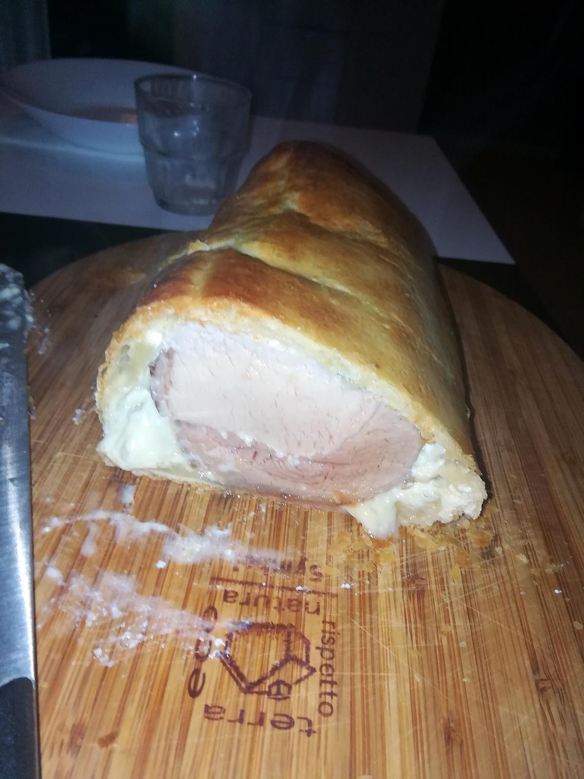 recette Porc feuilleté en croûte au fromages