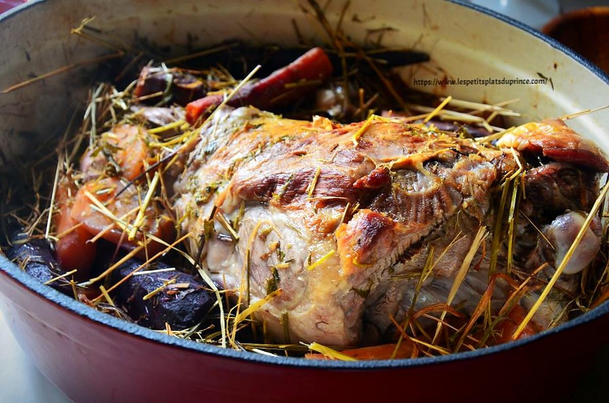 recette Gigot d'agneau de Pâques cuit au foin