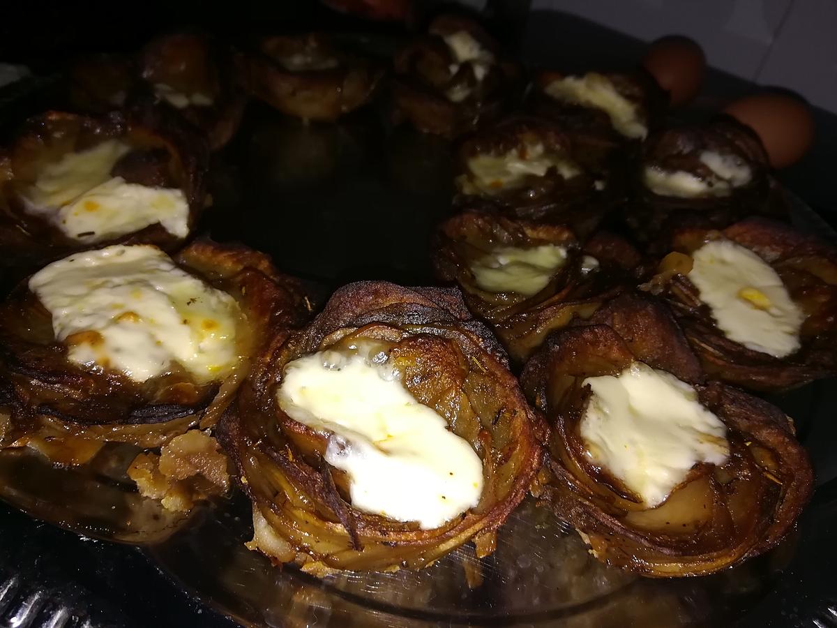 recette Roses de pommes de terre aux fromages