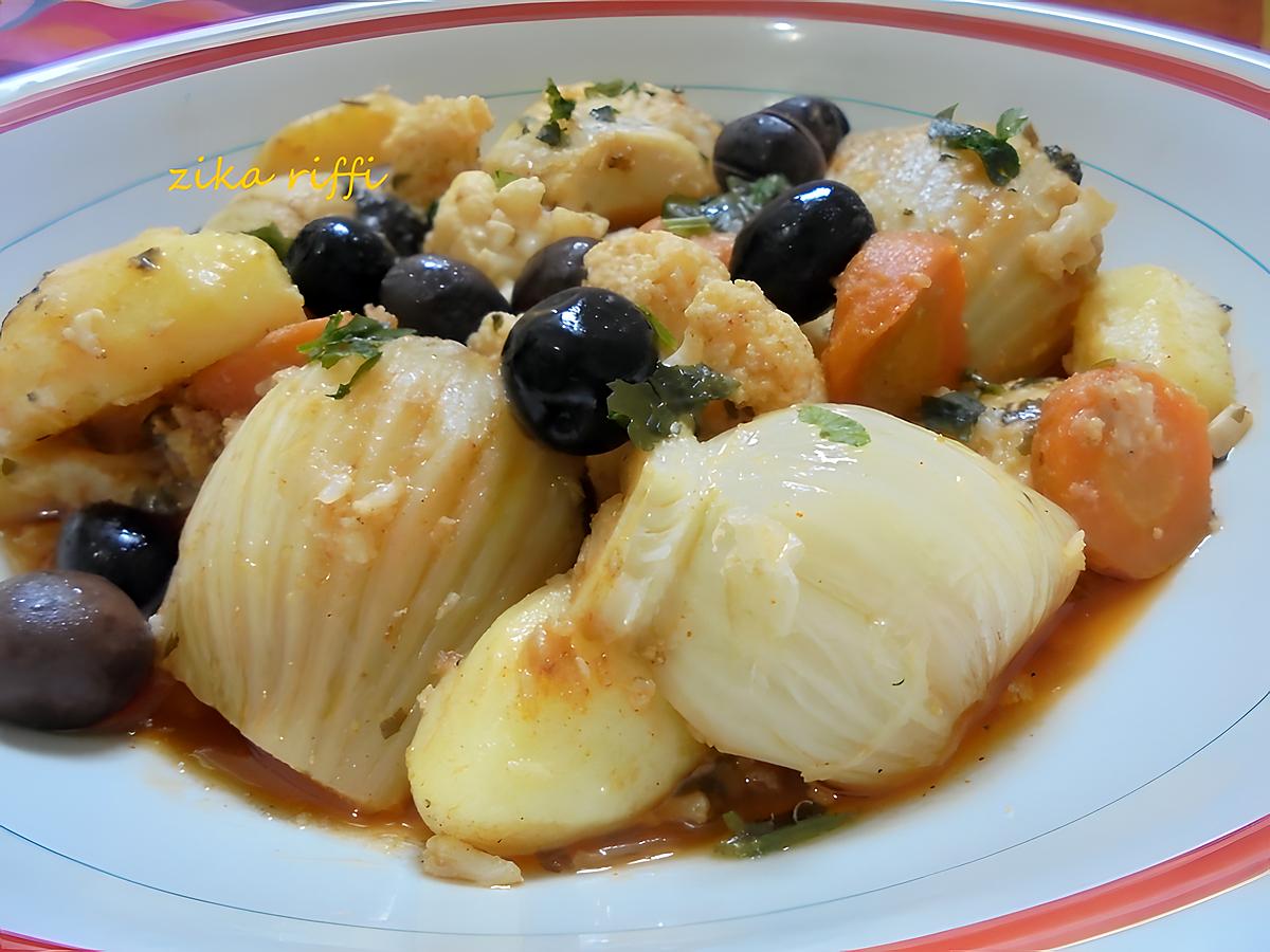 recette TORCHI OU CHARMOULA DE LEGUMES / FENOUIL- CHOU FLEUR- CAROTTES- POMMES DE TERRE