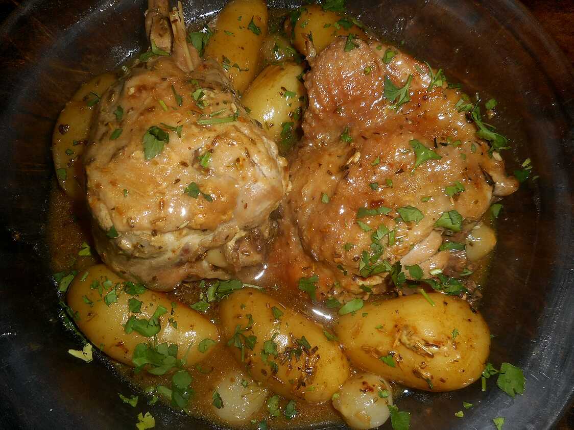 Recette de Cuisse de dinde fondante aux rattes