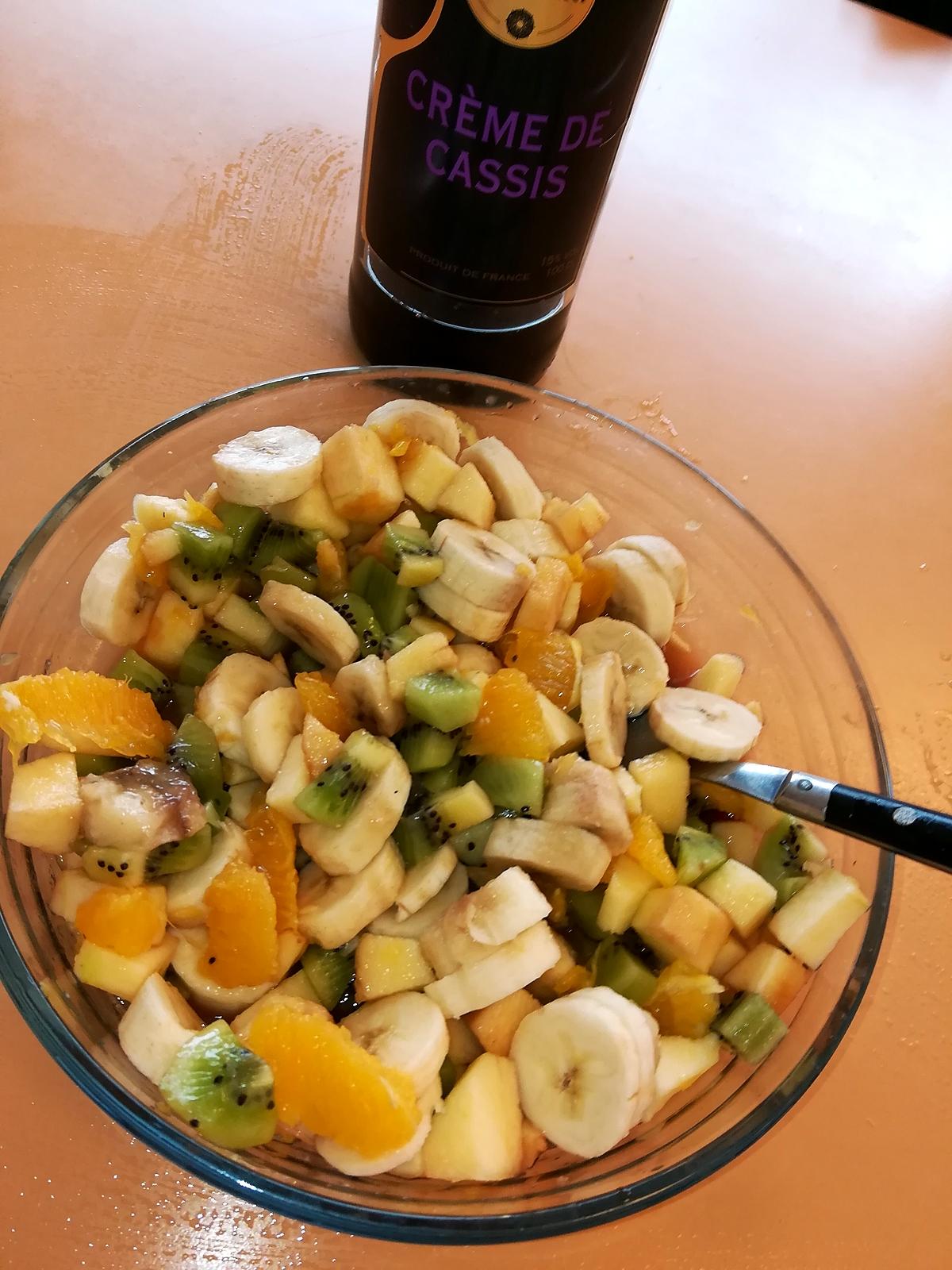 recette Salade de fruit a la crème de cassis