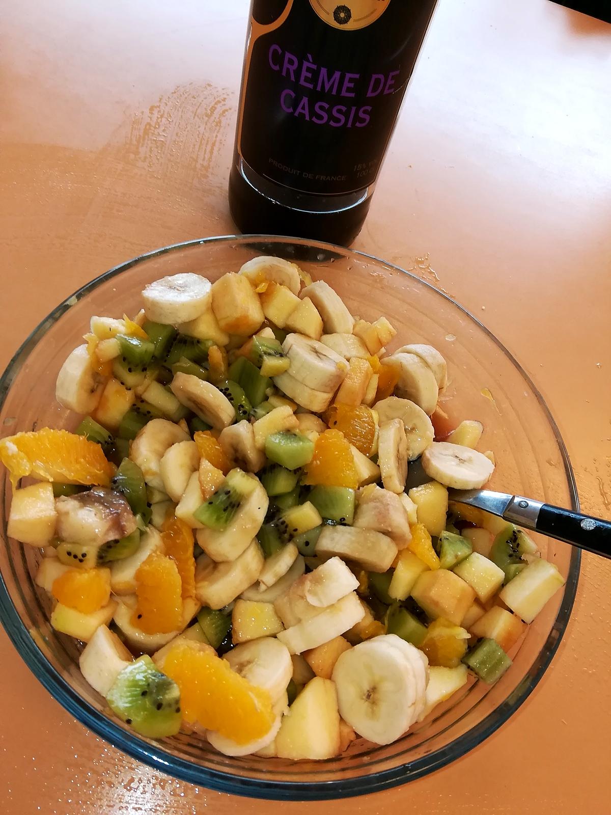 recette Salade de fruit a la crème de cassis